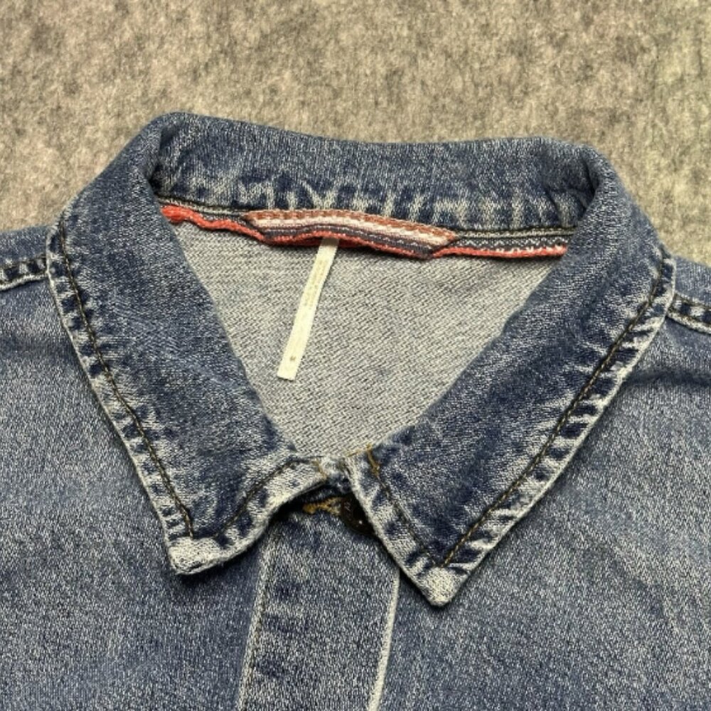 Free People We the Free Women’s Denim Jacket Indigo Blue 100% COTTON - Size M - Picture 3 of 14